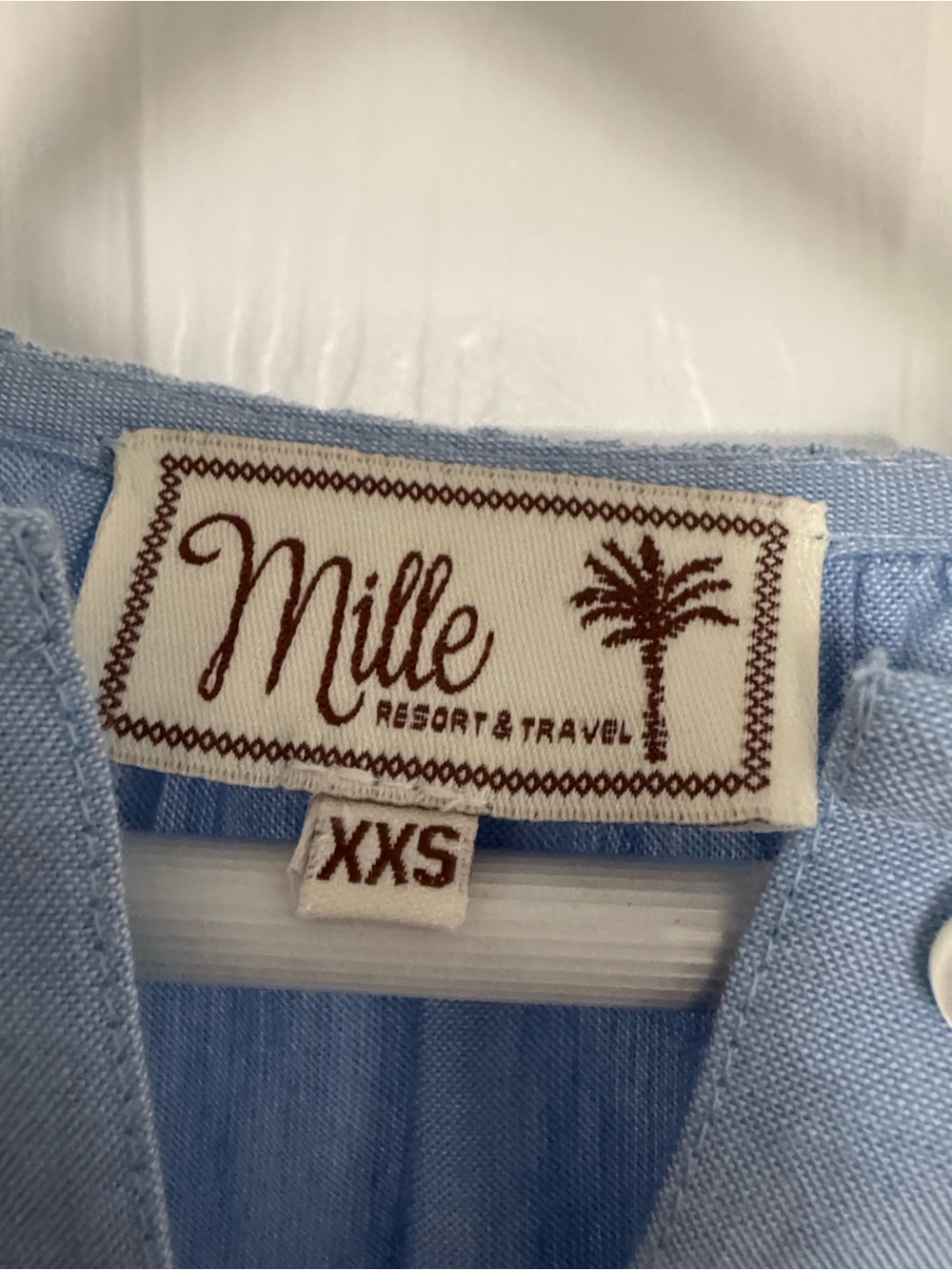 NWOT MILLE Noa Dress IN BLUE OXFORD Size XXS - Picture 6 of 6